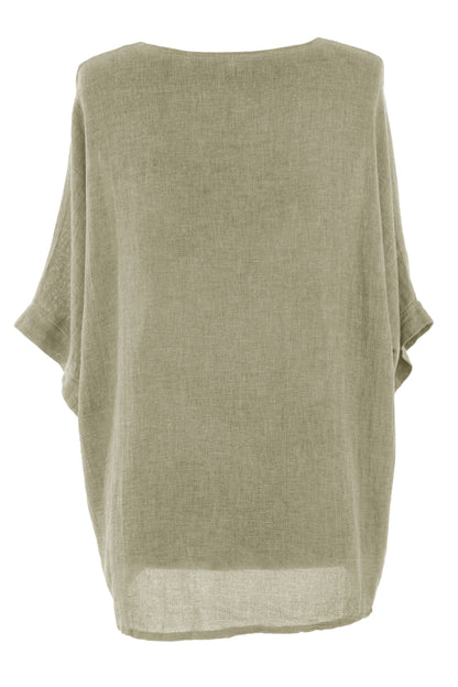 Twist Front Teabag Linen Top