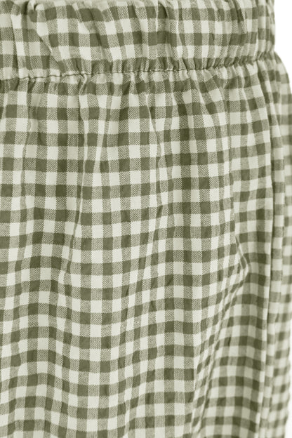 Barrel Leg Gingham Trouser