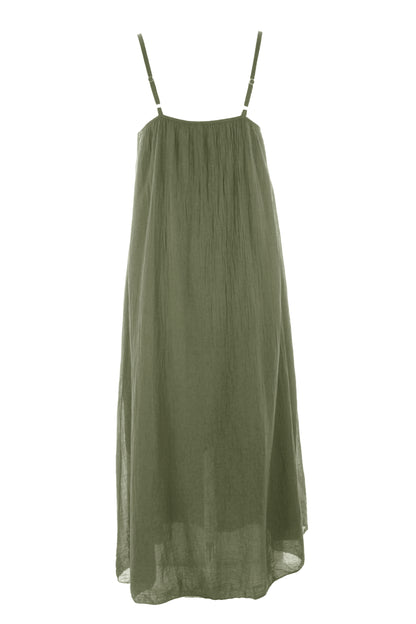 Strappy Cotton Midi Dress