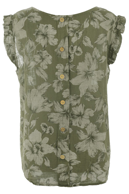 Floral Sleeveless Cotton Top