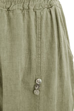 Load image into Gallery viewer, Button Detail Cropped Linen Trouser
