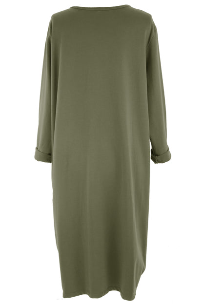 Pleat Rushed Detail Midi Dress