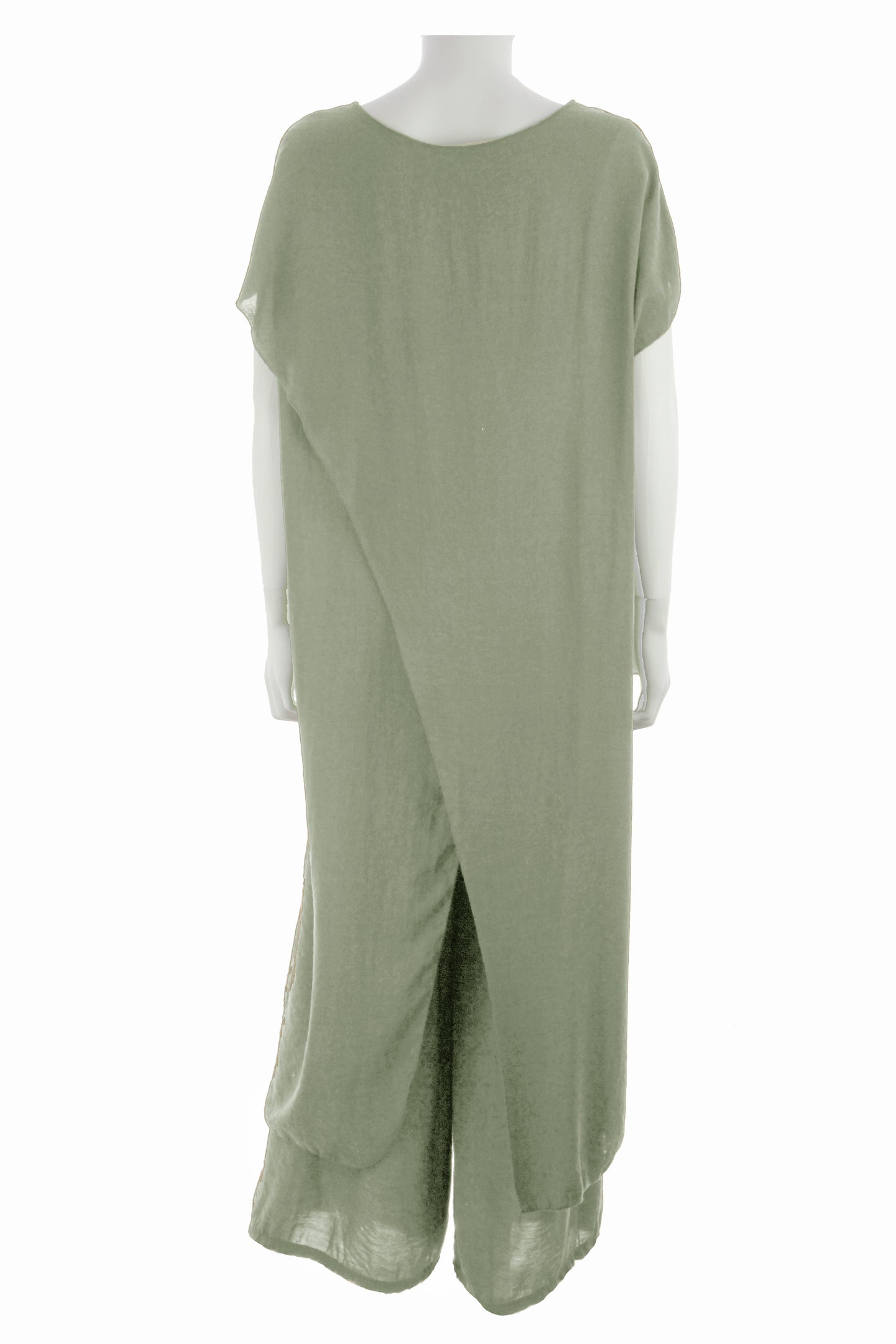 Crossover Tunic Top Wide Leg Trouser Set