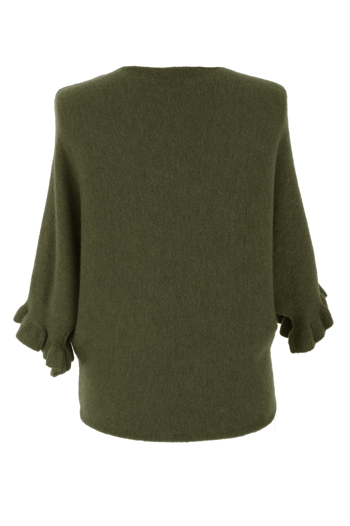 Frill Batwing Soft Knit Wool Jumper
