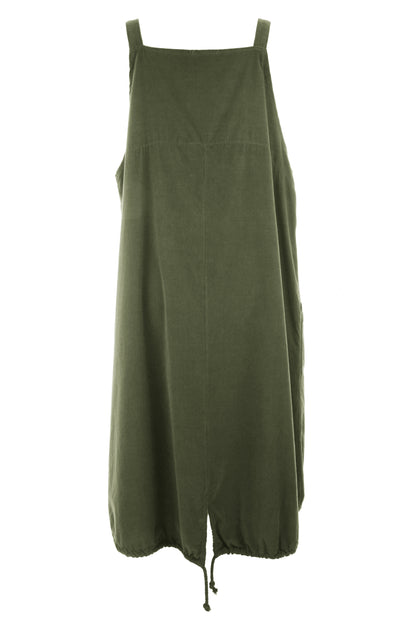Corduroy Pinafore Midi Dress