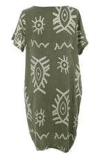 Load image into Gallery viewer, 2 Pocket Abstract Print Dress
