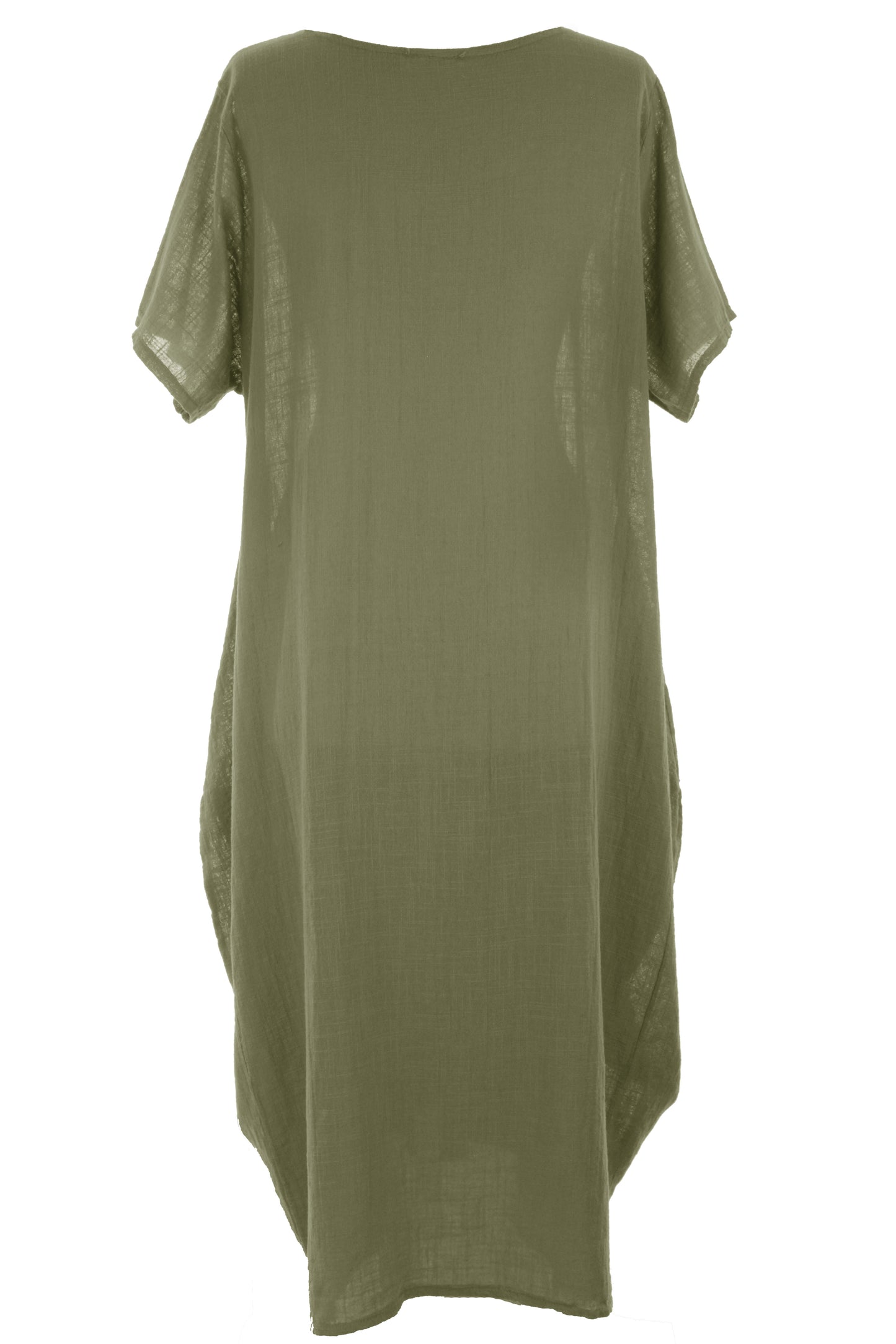2 Pocket Cotton Tulip Midi Dress