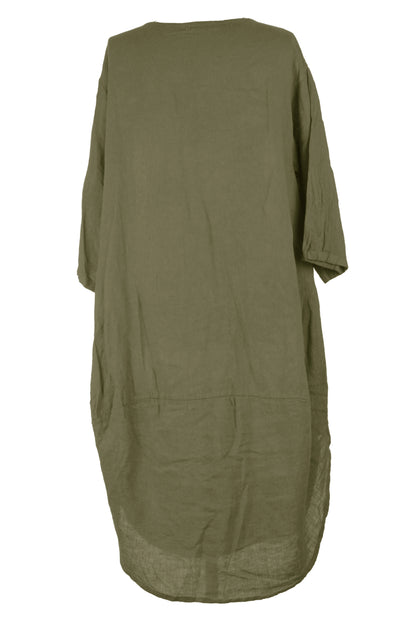 2 Pocket Cocoon Linen Midi