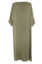 Load image into Gallery viewer, Slit Front Teabag Linen Dress
