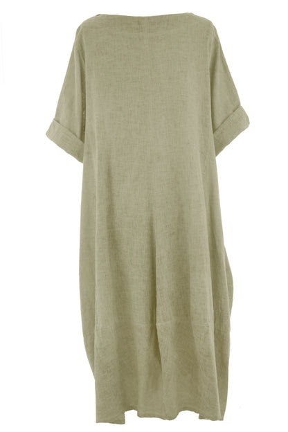 2 Pocket Washed Linen Dress