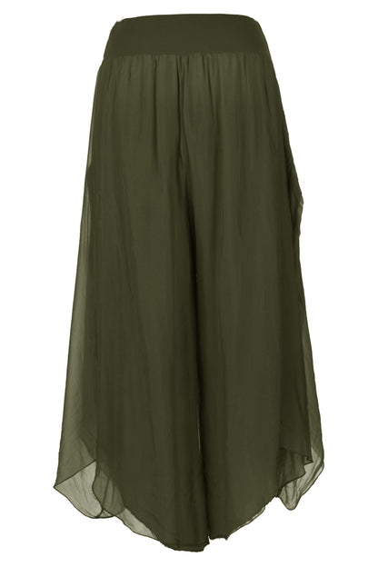 Flap Overlay Silk Trouser