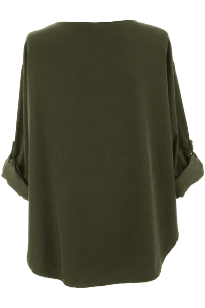 Button Detail Layer Corduroy Top