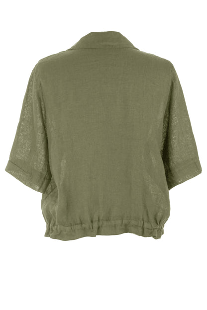 Beaded Pocket Linen Shirt