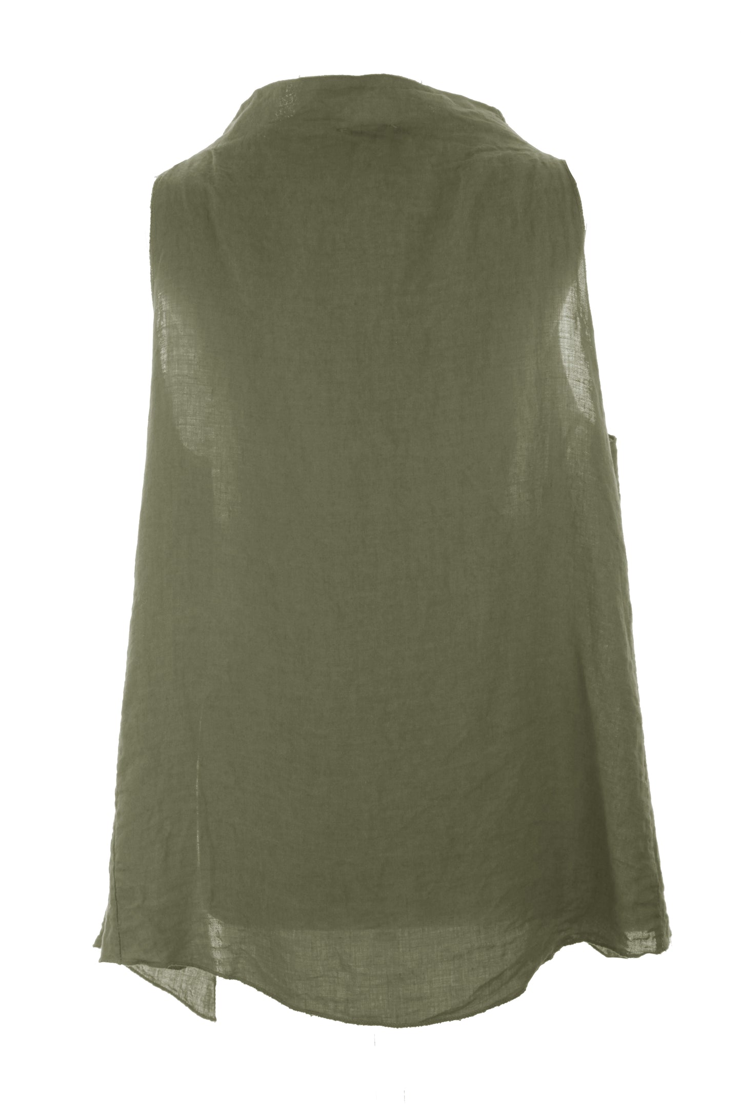 Sleeveless Cowl Neck Linen Top