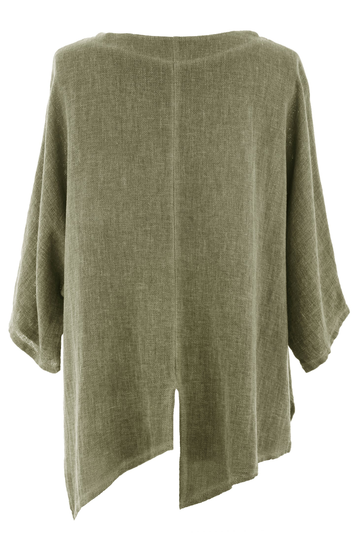 V Cutout Hem Linen Teabag Top