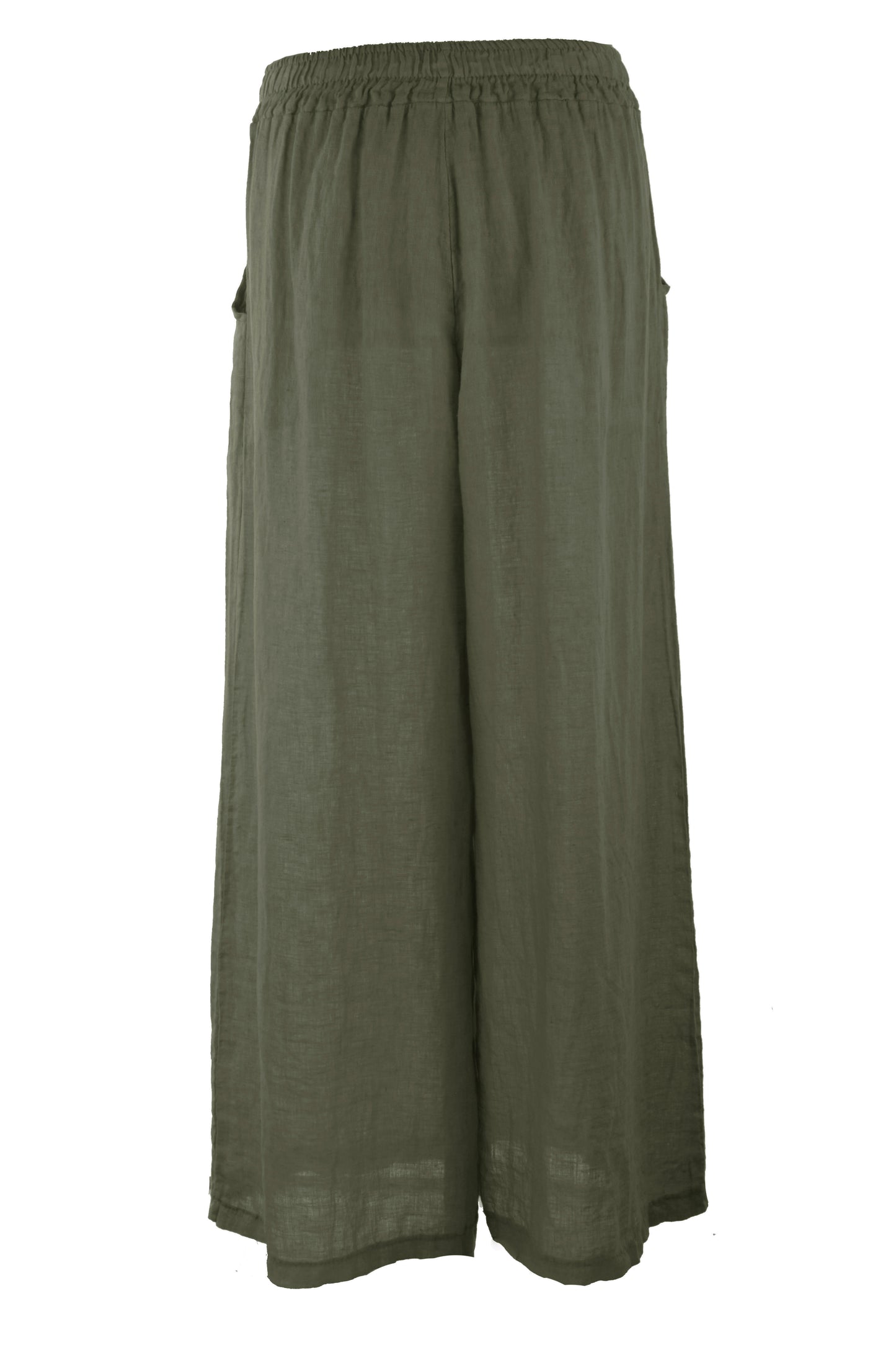 2 Pocket Wide Leg Linen Trouser