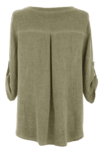 3 Button Detail Teabag Top