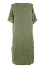 Load image into Gallery viewer, One Button Detail Linen Dress
