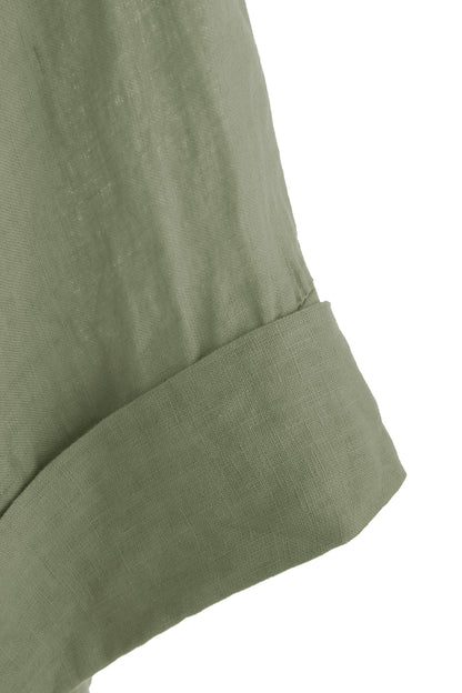 Collar V Neck Linen Shirt