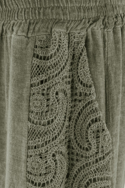 2 Crochet Pocket Linen Trouser