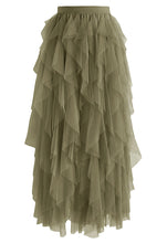 Load image into Gallery viewer, Ruffle Tulle Midi Skirt
