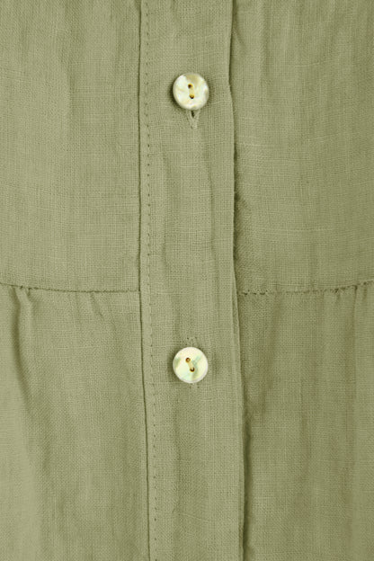Sleeveless Tiered Linen Top