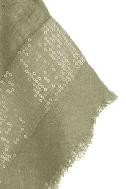 Sequin Trim Linen Top