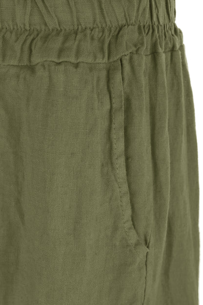 2 Pocket Barrel Leg Linen Trouser