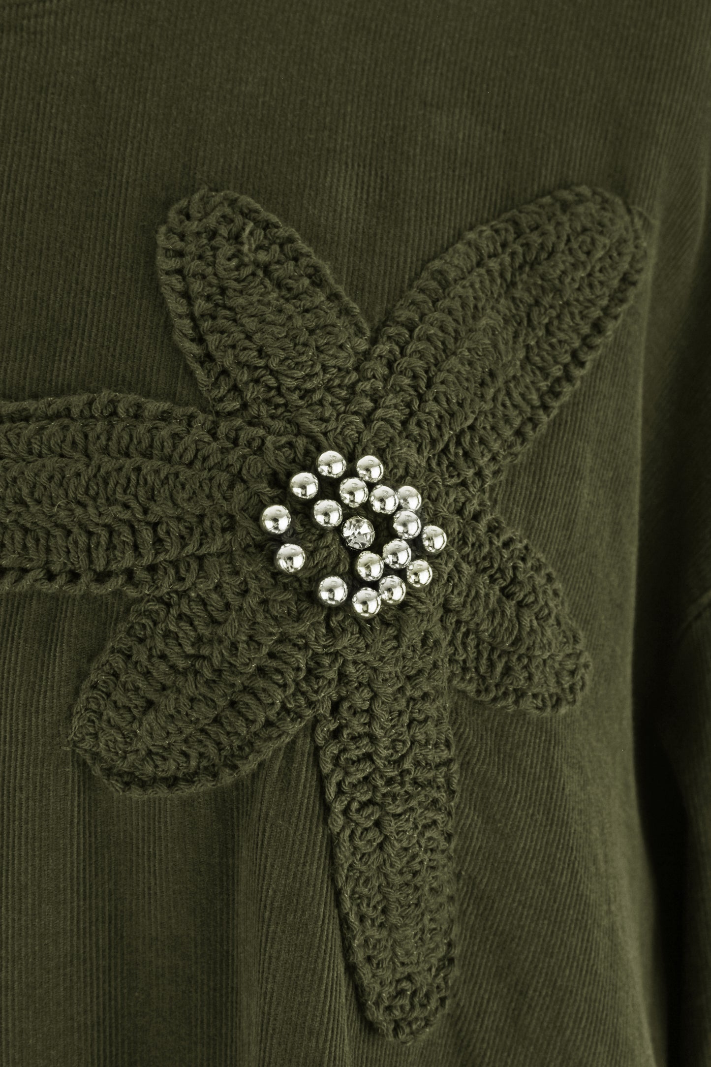 Flower Applique Corduroy Maxi