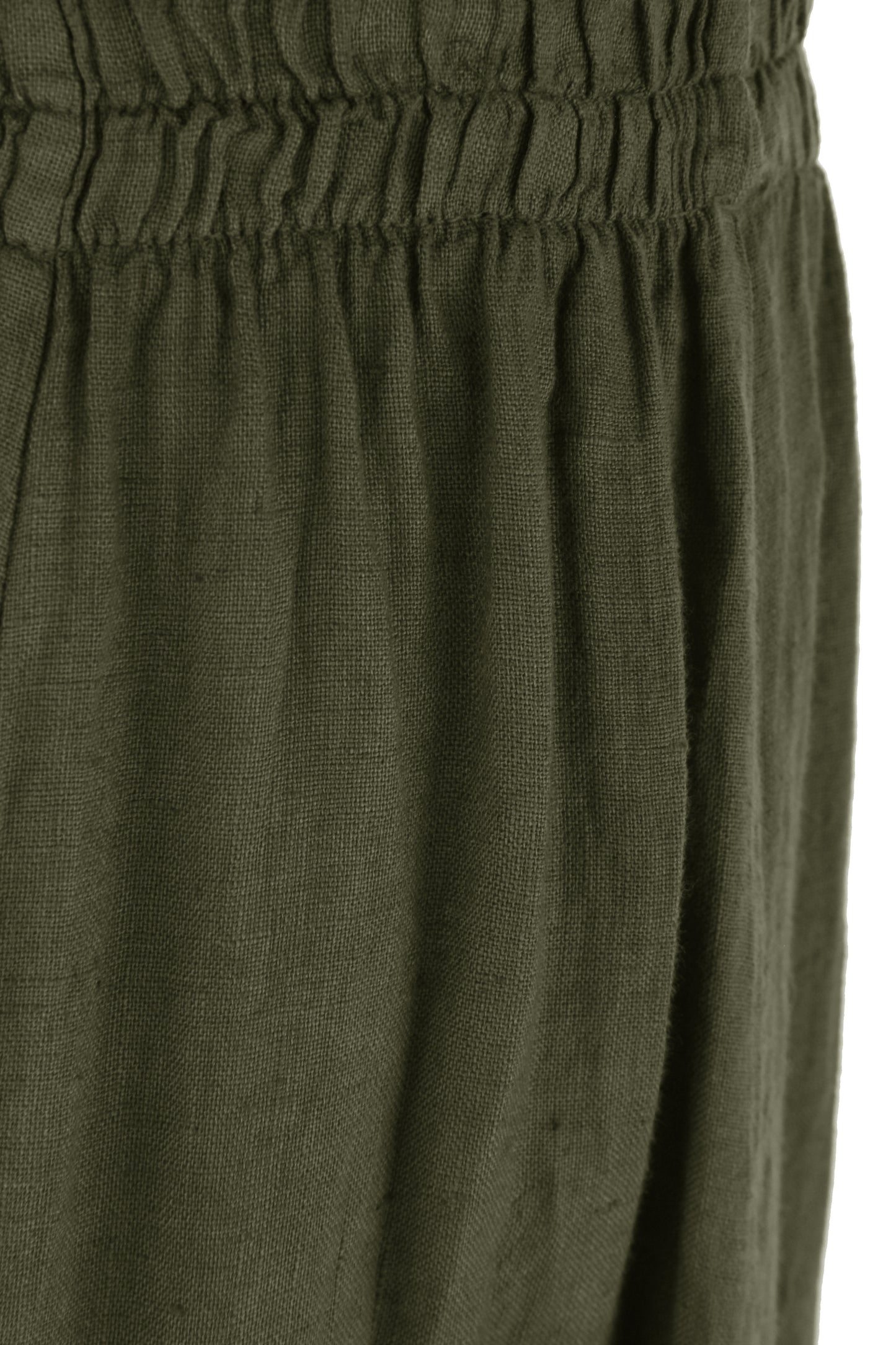 2 Slit Pocket Barrel Leg Linen Trouser