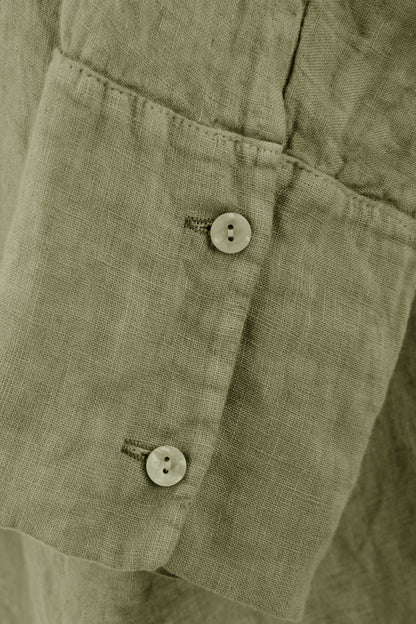 Collar V Neck Linen Top