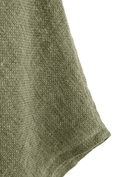 V Cutout Hem Linen Teabag Top