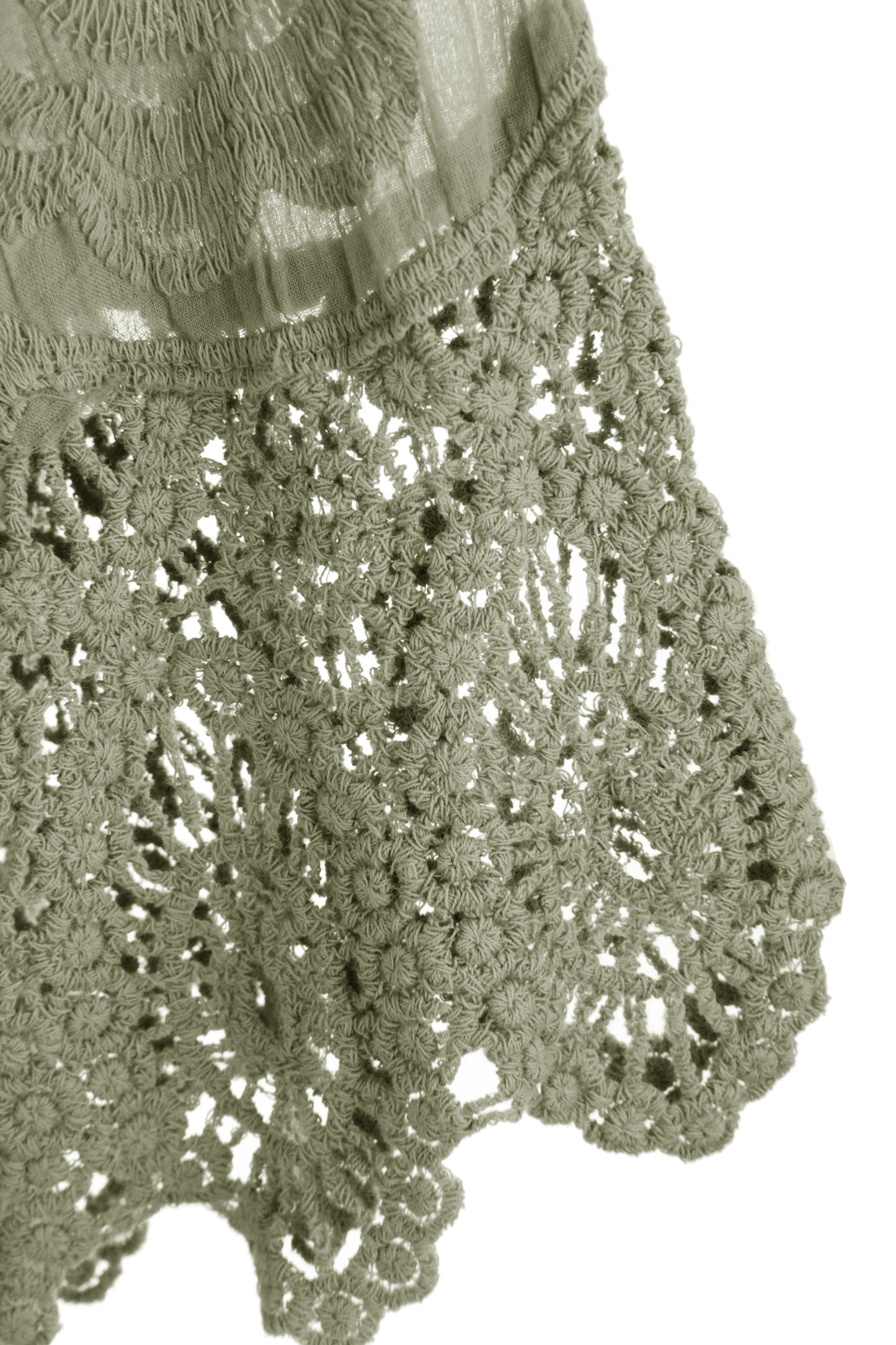 Crochet Trim Cotton Shirt
