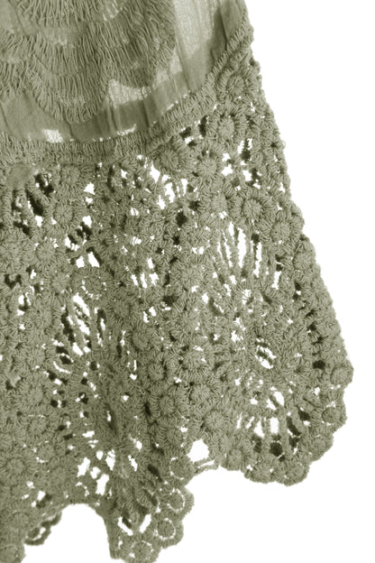 Crochet Trim Cotton Shirt
