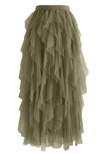 Load image into Gallery viewer, Ruffle Tulle Midi Skirt
