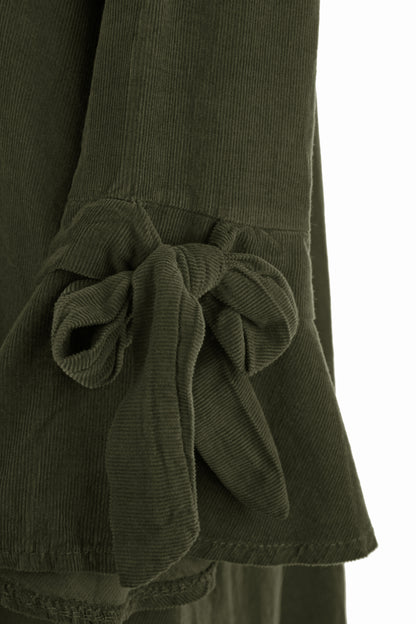 Flower Applique Corduroy Maxi