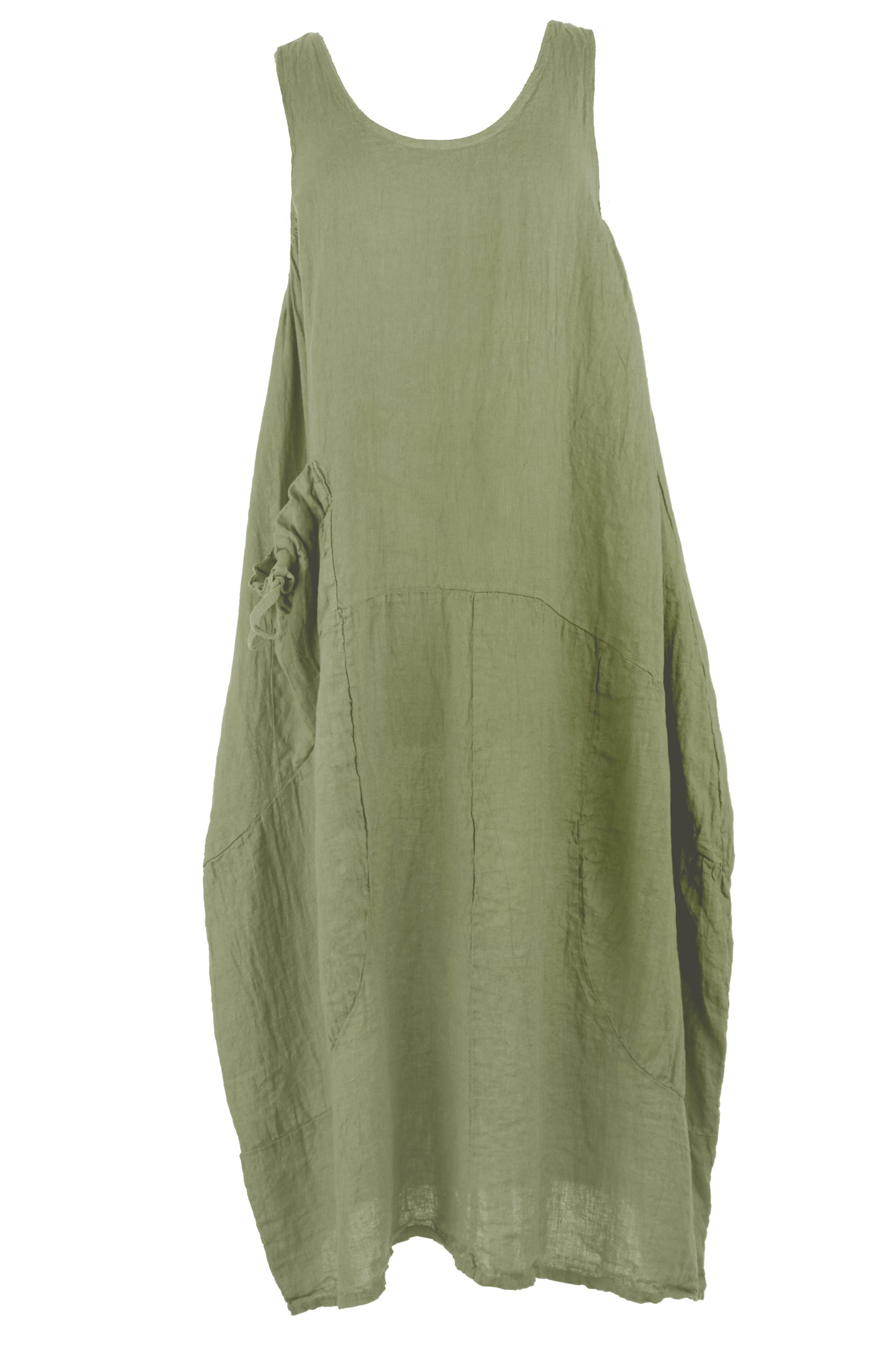 Sleeveless Pocket Linen Dress