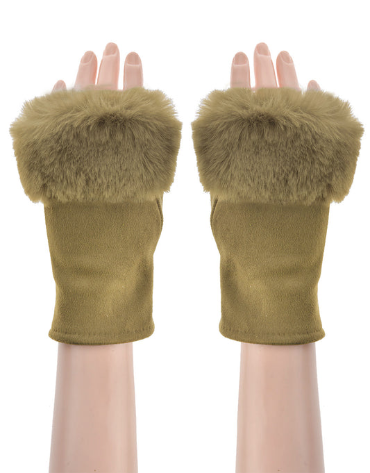 Faux Fur Fingerless Gloves