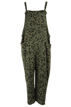 Load image into Gallery viewer, Leopard Jersey Dungarees
