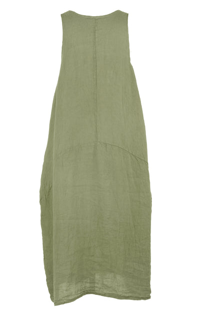 Sleeveless Pocket Linen Dress
