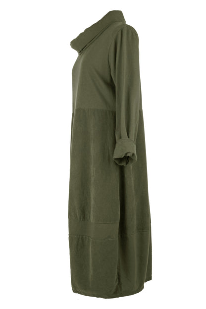 Cowl Corduroy Panel Midi