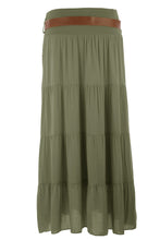 Load image into Gallery viewer, Crochet Tiered Belt Midi Skirt
