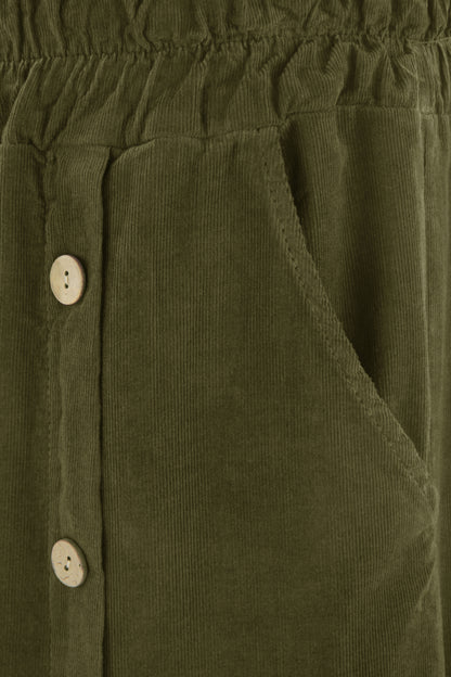 Side Button Detail Corduroy Trouser