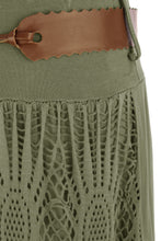Load image into Gallery viewer, Crochet Tiered Belt Midi Skirt
