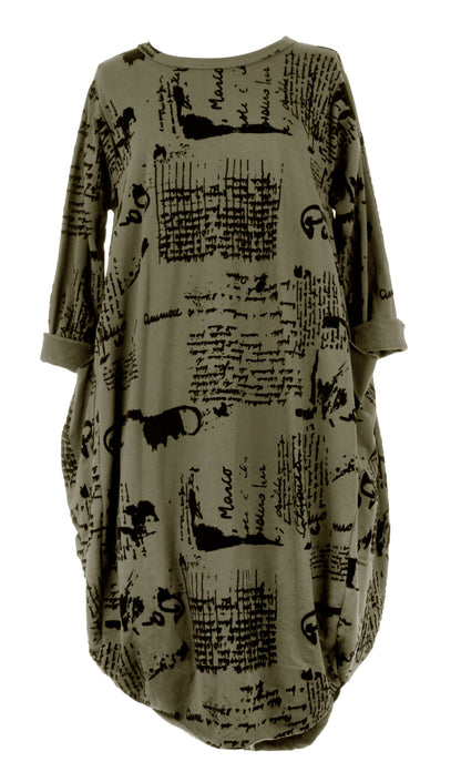 Flocking Script Midi Dress