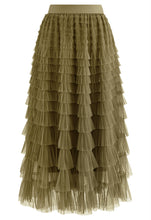 Load image into Gallery viewer, Rara Pleated Tulle Midi Skirt
