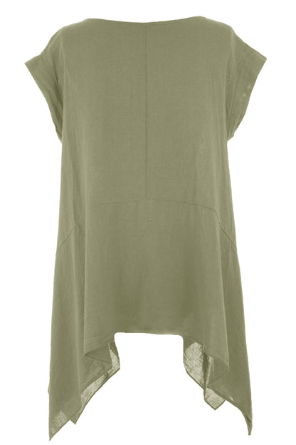 Hanky Hem Linen Top