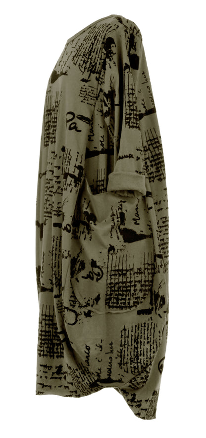 Flocking Script Midi Dress