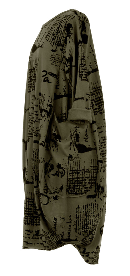 Flocking Script Midi Dress