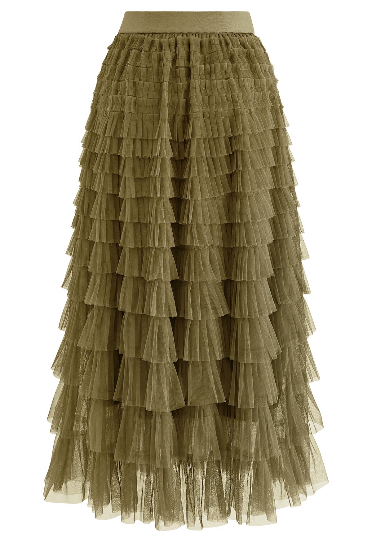 Rara Pleated Tulle Midi Skirt